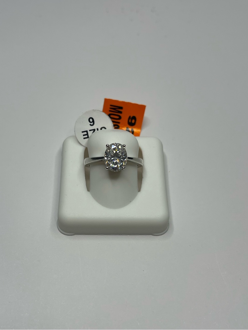 Sterling Silver with Moissanite Oval Ring